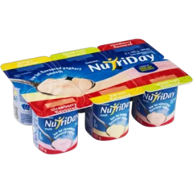 Danone NutriDay Banana, Mixed Fruit & Strawberry Flavoured Low Fat Smooth Yoghurt 6 x 100g