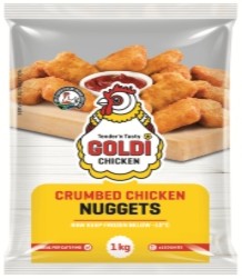 Goldi Chicken Frozen Crumbed Chicken Nuggets 1kg