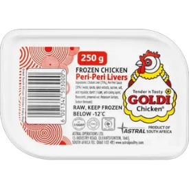 Goldi Chicken Frozen Chicken Peri-Peri Livers 250g