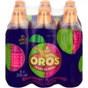 Oros Raspberry Flavoured Apple Drink 6 x 300ml