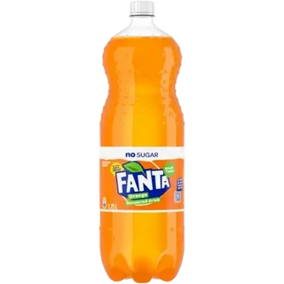 Fanta Orange Flavoured No Sugar Sparkling Drink 2.25L