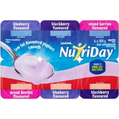 Danone NutriDay Assorted Low Fat Smooth Yoghurt 6 x 100g