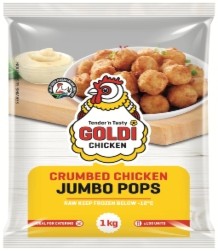 Goldi Chicken Frozen Crumbed Jumbo Chicken Pops 1kg