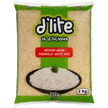 D'Lite Medium Grain Parboiled Rice 2kg