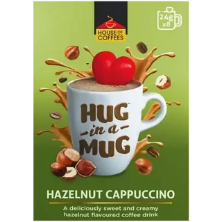 House of Coffees HUG in a MUG Hazelnut Flavoured Cappuccino 8