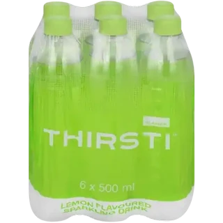 Thirsti Lemon Flavoured Sparkling Drinks 6 x 500ml