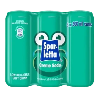 Sparletta Creme Soda Soft Drink Cans 6 x 300ml