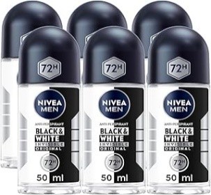 NIVEA MEN Black & White Invisible Roll-On 50ml (6 x 50ml Case)