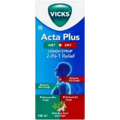 Vicks Acta Plus Wet & Dry Cough Syrup 100ml