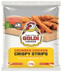 Goldi Chicken Frozen Crumbed Chicken Strips 1kg