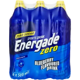 Energade Zero Blueberry Flavoured Sports Drink 6 x 500ml