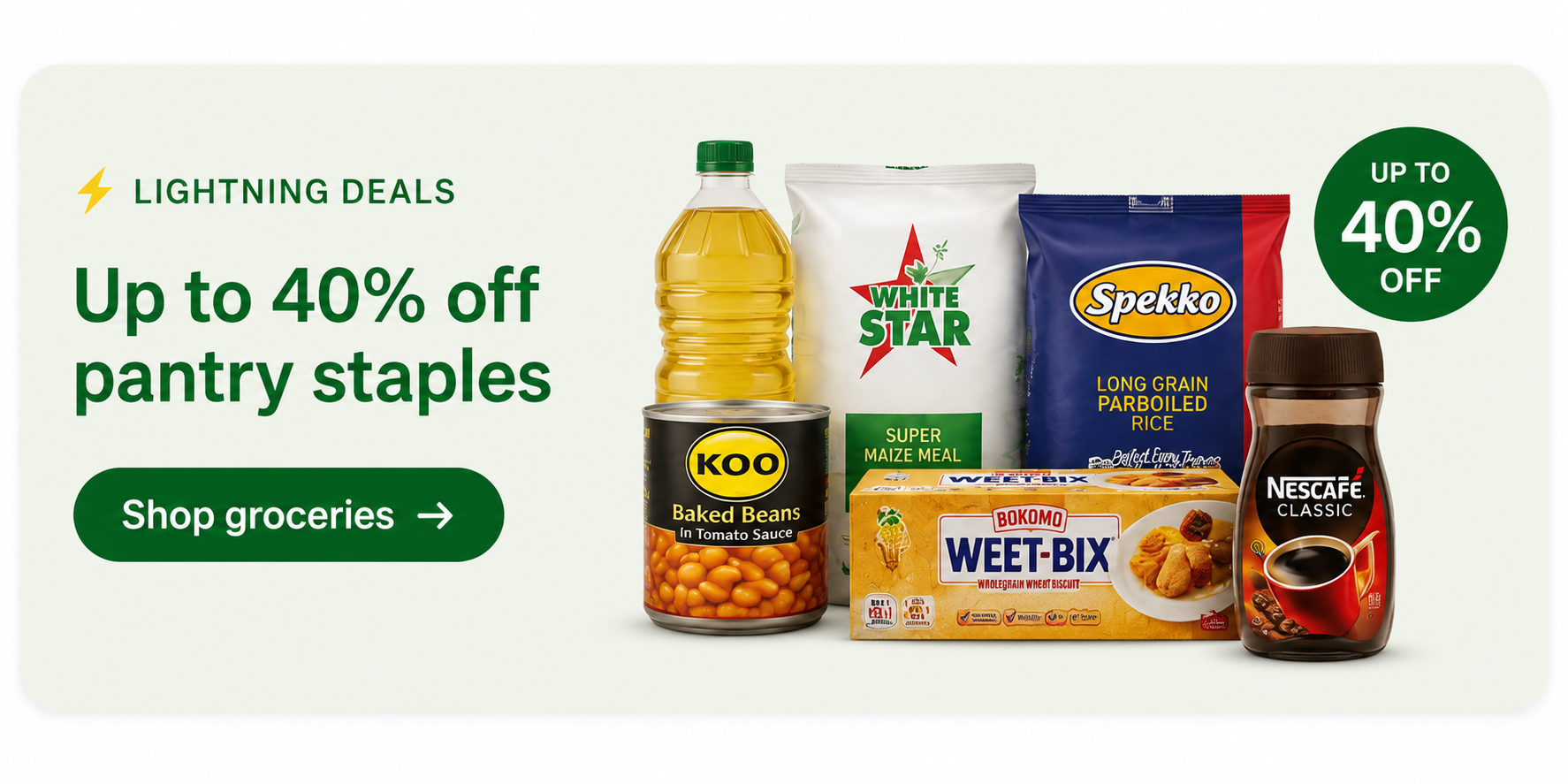 Lightning deals: up to 40% off pantry staples
