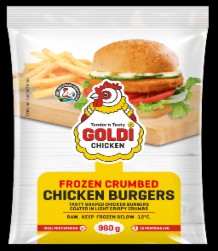 Goldi Chicken Frozen Crumbed Chicken Burgers 1kg