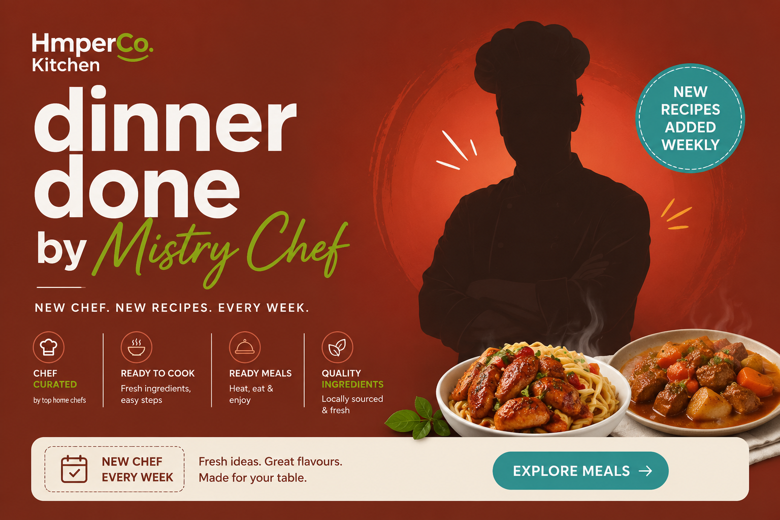 HmperCo Kitchen: dinner done, new recipes weekly