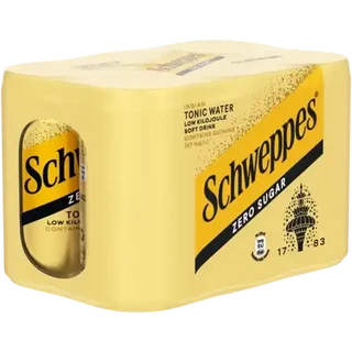 Schweppes Zero Sugar Indian Tonic Water 6 x 200ml