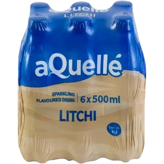 aQuellé Litchi Flavoured Sparkling Drinks 6 x 500ml